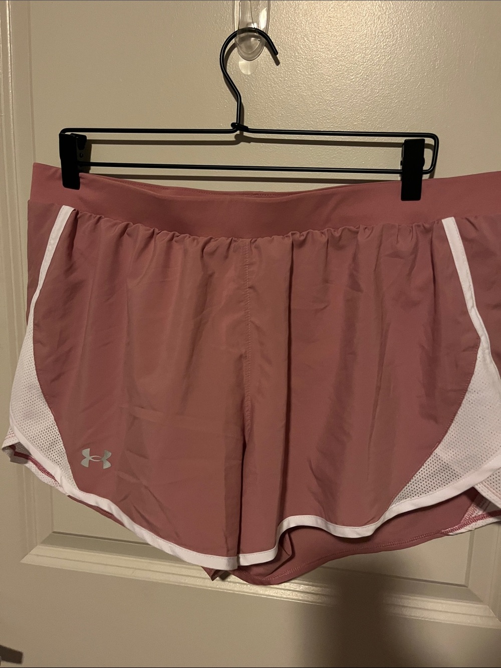 Under Armour Mauve Pink Athletic Shorts with White Trim